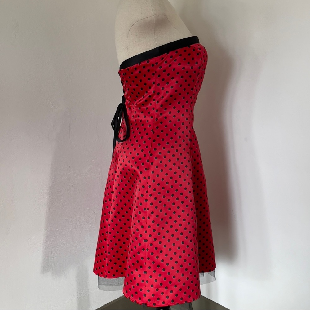 Vintage 90s Polka Dot Lace-Up Party Dress Zum Zum Niki Livas  Size 3-4 Fits: 00 - Picture 2 of 16